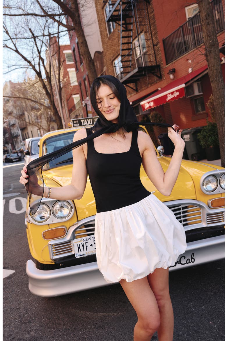 x Styled by COCO! Lilah Bubble Hem Minidress, Alternate, color, BLACK IVORY