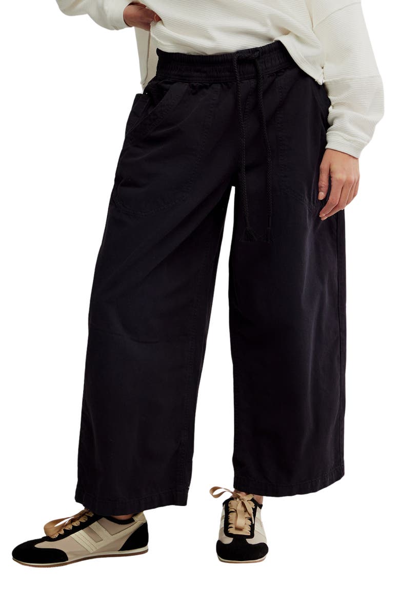 Easy Peasy Wide Leg Drawstring Pants, Main, color, BLACK