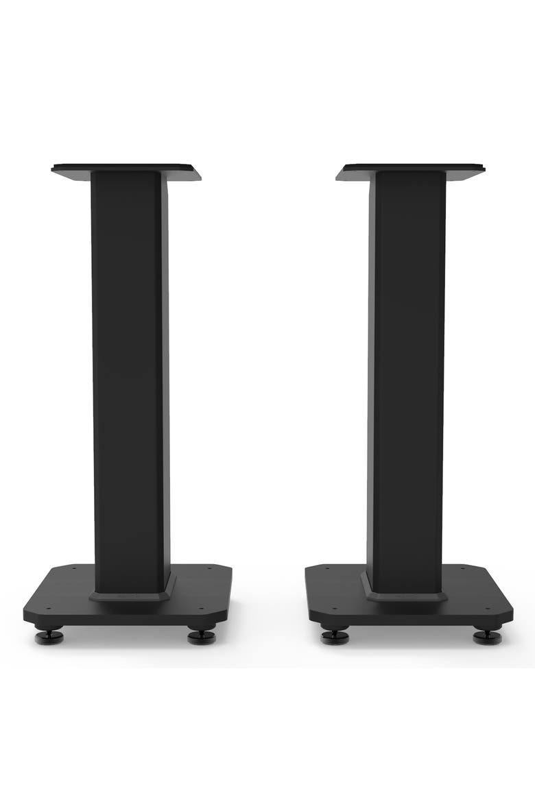 SX22 22" Tall Fillable Speaker Stands with Isolation Feet - Pair, Alternate, color, Black
