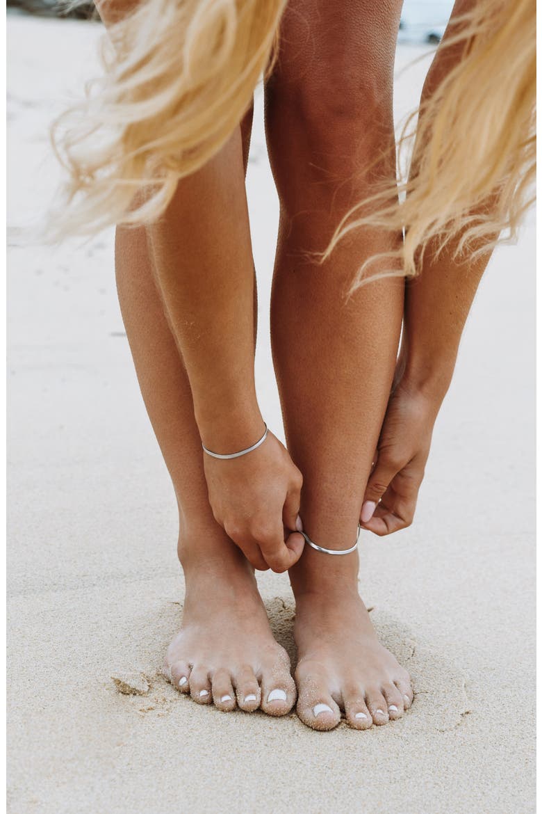 Kauai Herringbone Anklet, Alternate, color, Silver