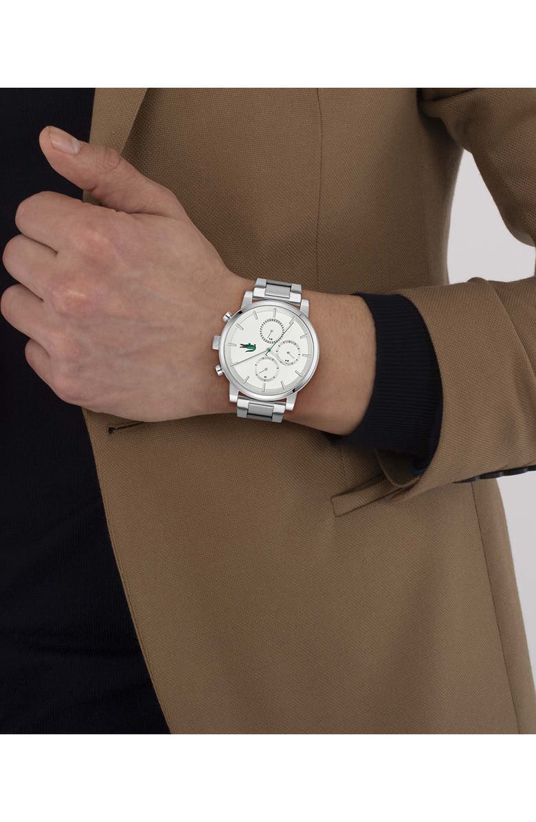 Lacoste Replay Chronograph Bracelet Watch, 44mm, Alternate, color, Silver