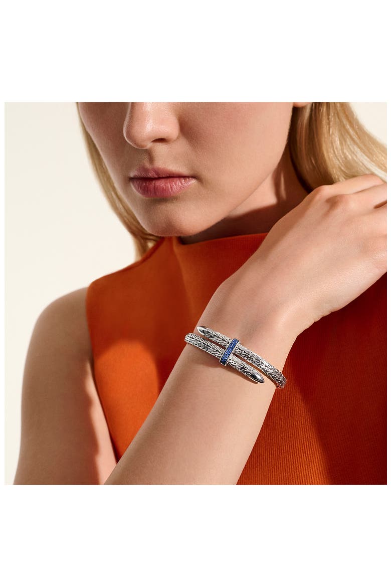 Spear Flex Cuff, Gemstones, 5.5mm, Alternate, color, SILVER/ BLUE