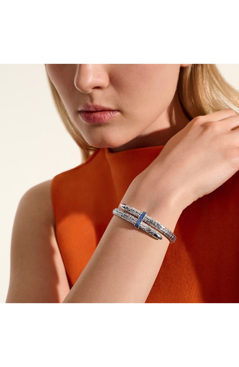 John Hardy Spear Flex Cuff Bracelet, Alternate, color, Silver/ Blue