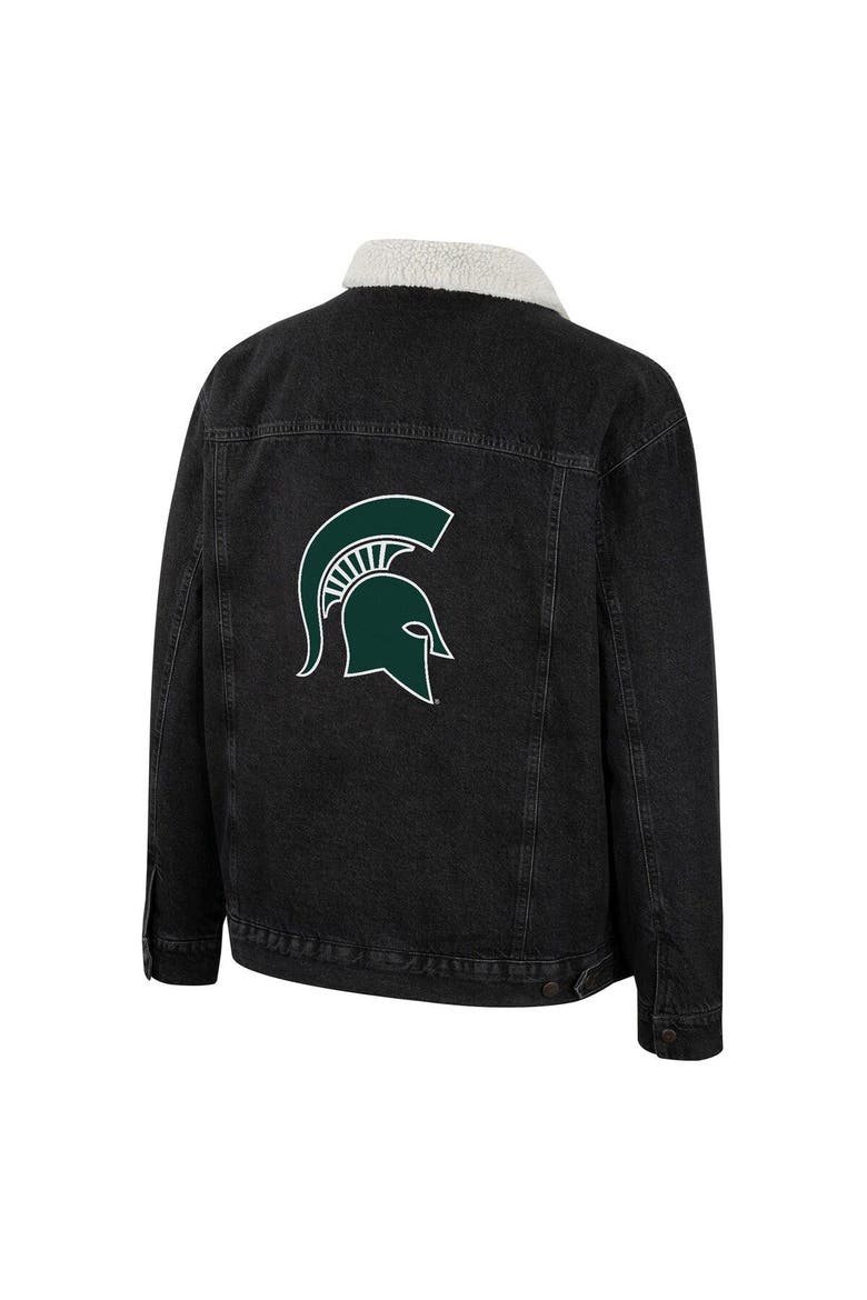 Men's Colosseum x Wrangler Charcoal Michigan State Spartans Western Button-Up Denim Jacket, Alternate, color, Charcoal