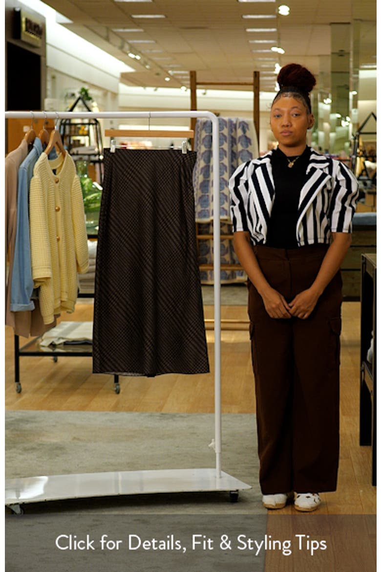 Check Bias Satin Slip Skirt video