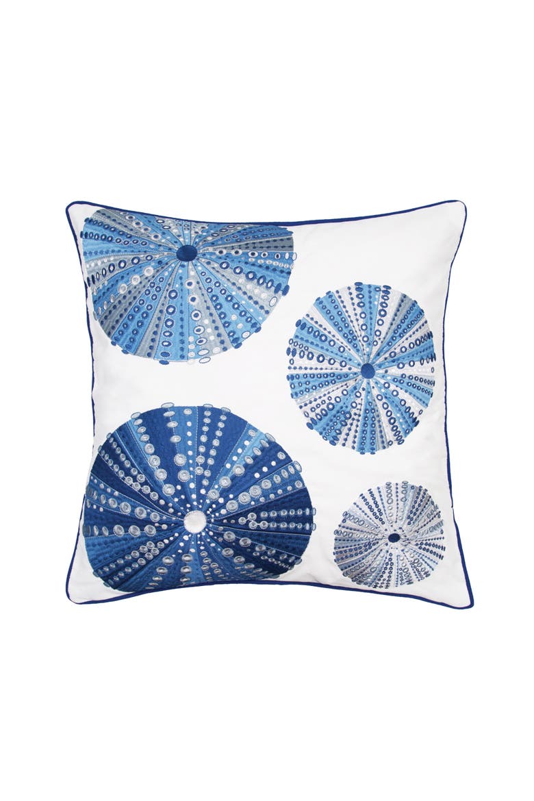 Sea Urchin Indoor/Outdoor Blue Pillow, Main, color, Blue