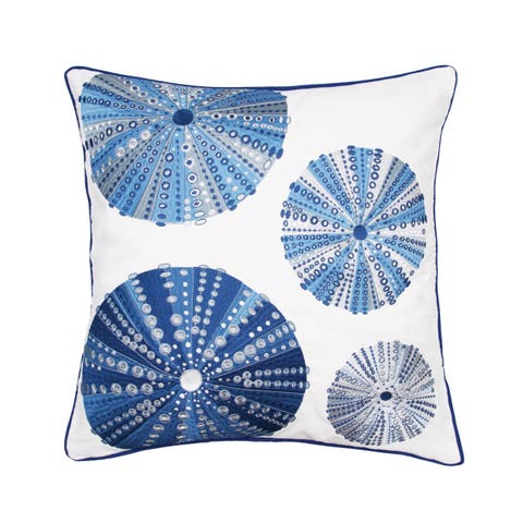 Sea Urchin Indoor/Outdoor Blue Pillow