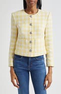 Veronica Beard Nathan Check Cotton Blend Tweed Jacket