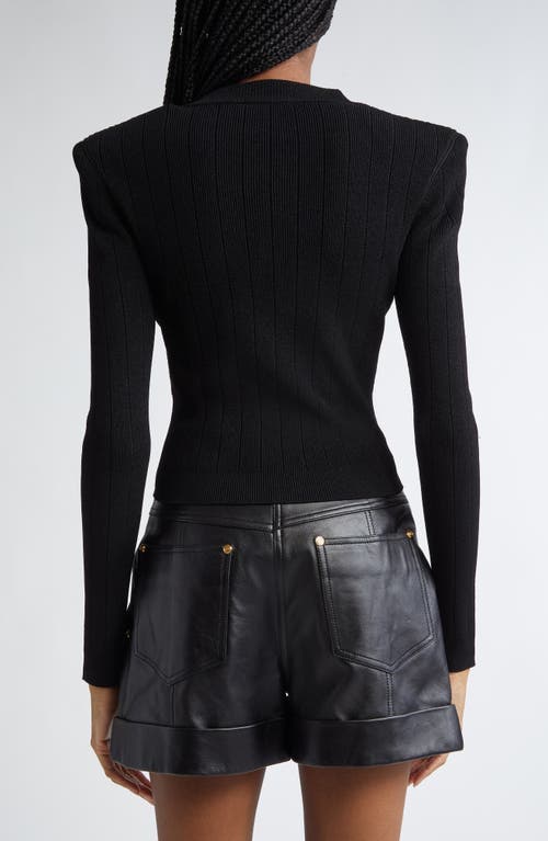 Balmain Cropped Viscose Blend Cardigan With Snail Buttons In Black