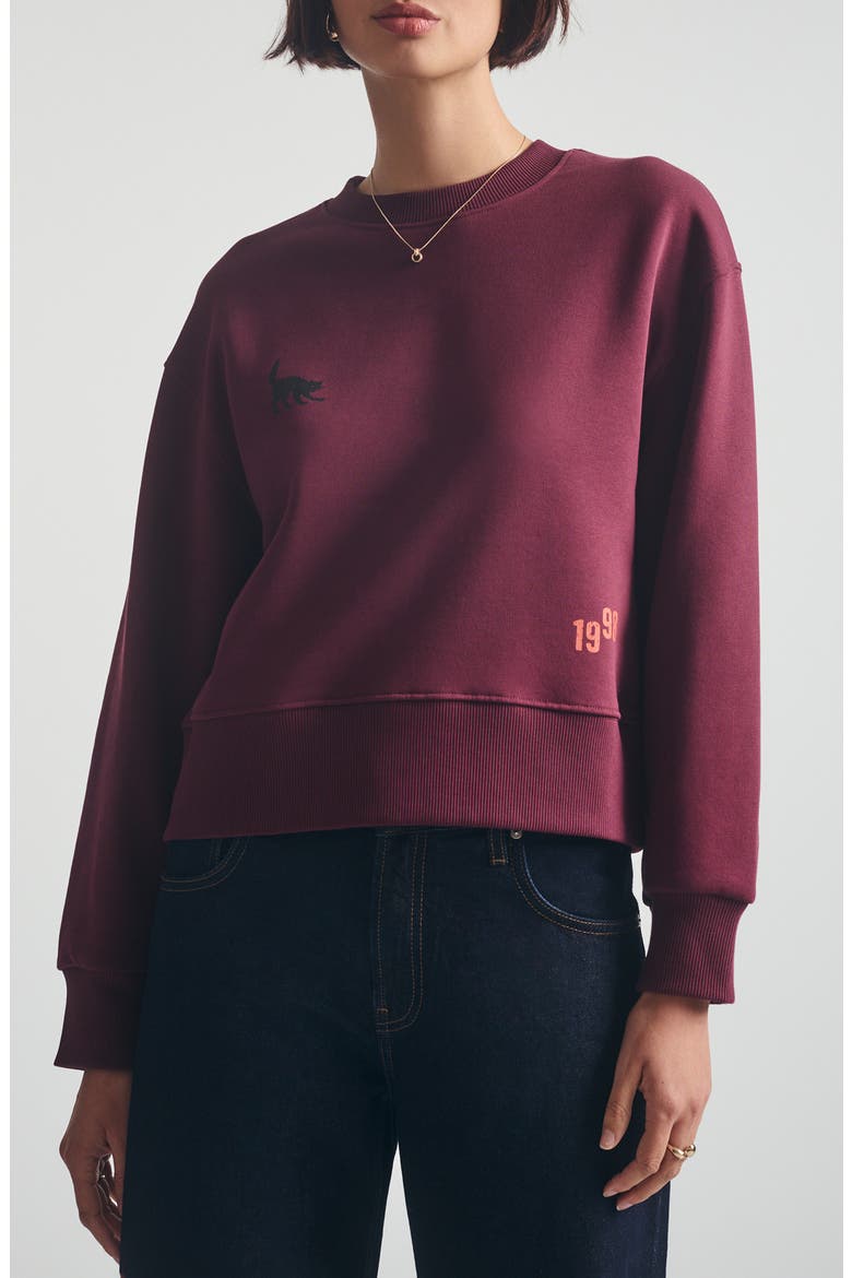 Graphic Relaxed Sweatshirt, Main, color, WINDSOR WINE