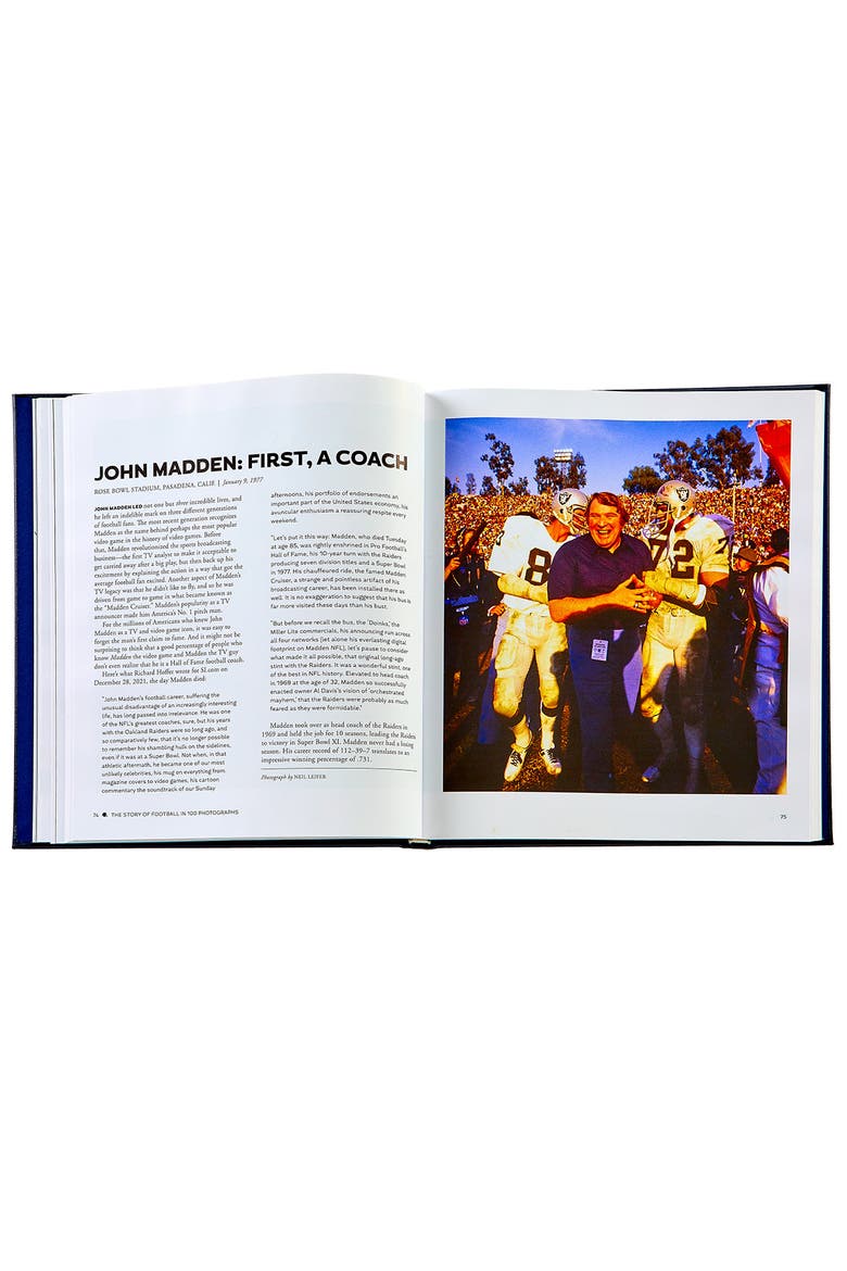The Story of Football Leather Coffee Table Book, Alternate, color, Navy