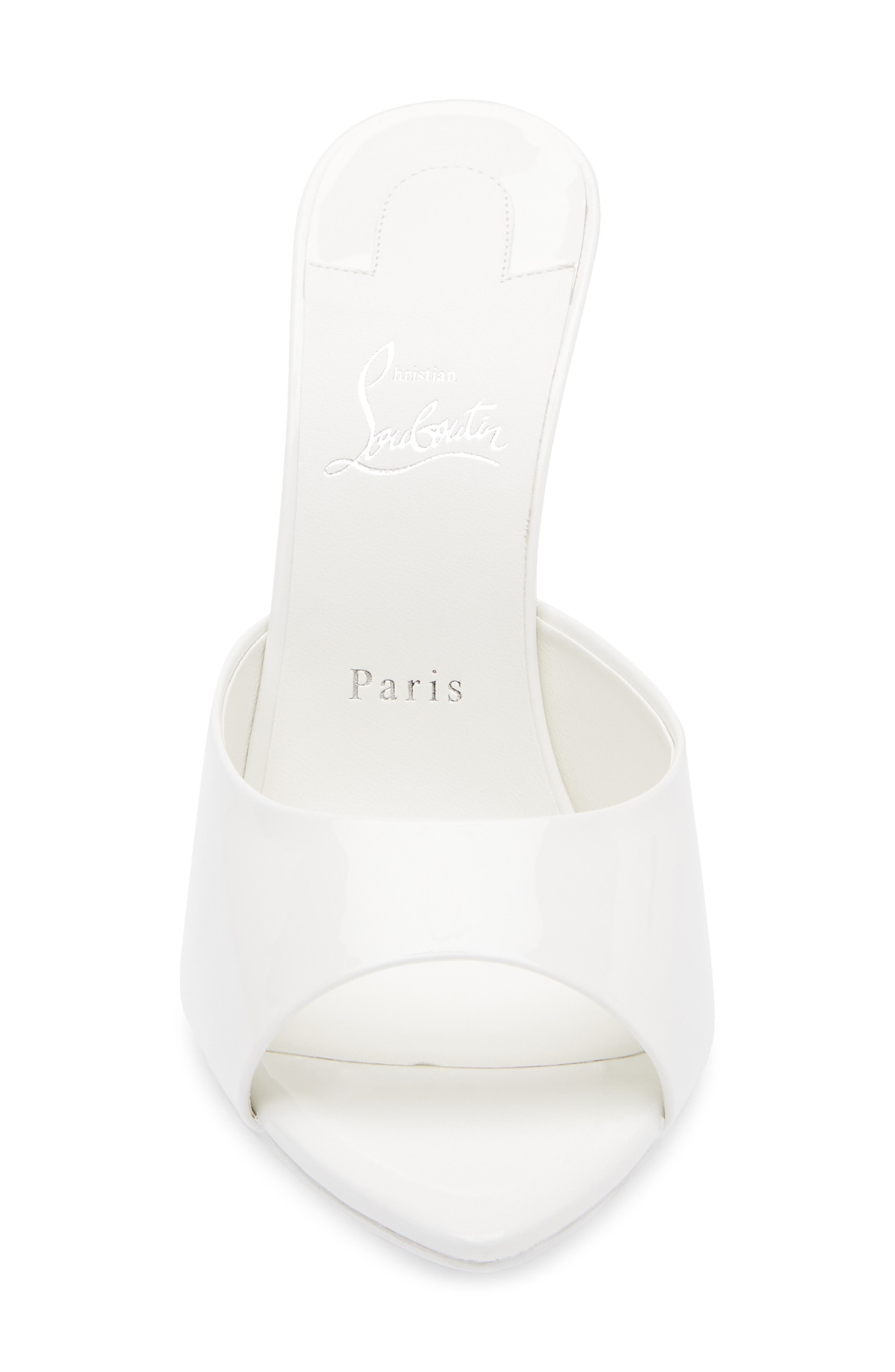 Christian Louboutin Miss Z Pointed Toe Sandal, Alternate, color, Bianco/ Bianco