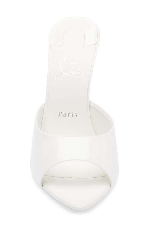 Christian Louboutin Miss Z Leather Red Sole Mule Sandals In White