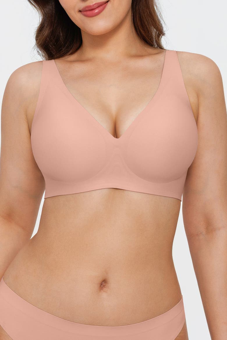 Smooth Wireless Minimizer Everydaywear Jelly Bra, Alternate, color, Blush Pink