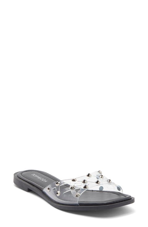 Zita Rhinestone Strap Slide Sandal (Women)