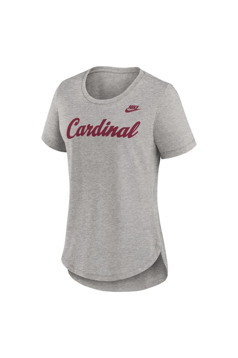 Women's Nike Heather Gray Stanford Cardinal Legacy Tri-Blend T-Shirt, Alternate, color, Heather Gray