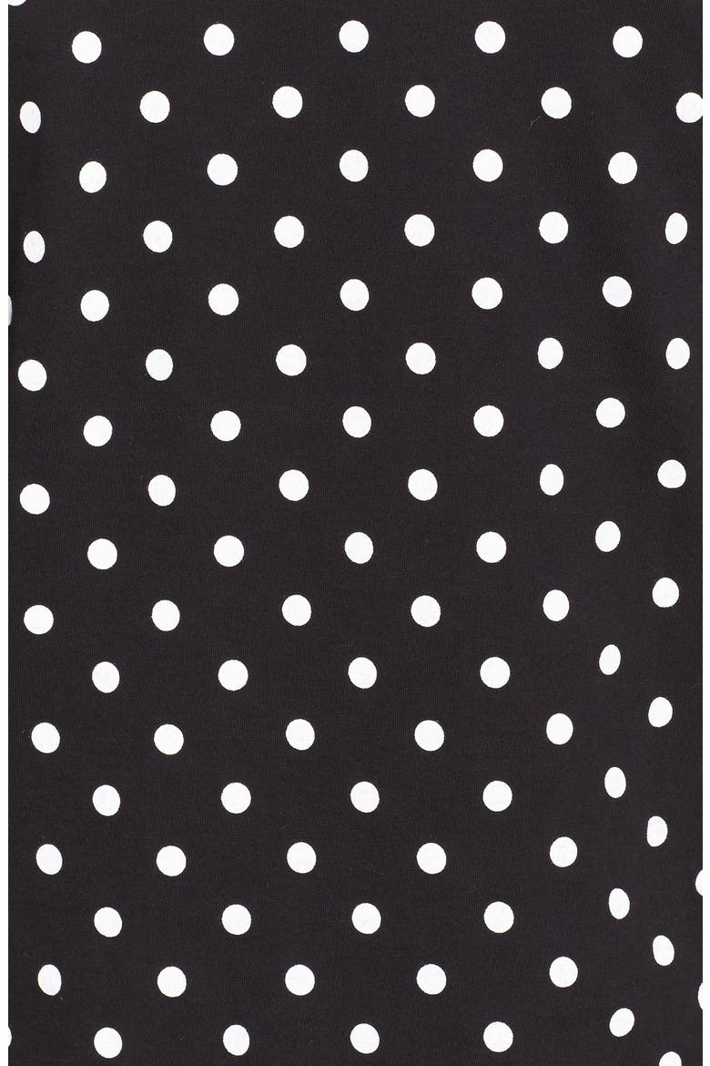 Dot Print Long Sleeve Crewneck T-Shirt, Alternate, color, BLACK