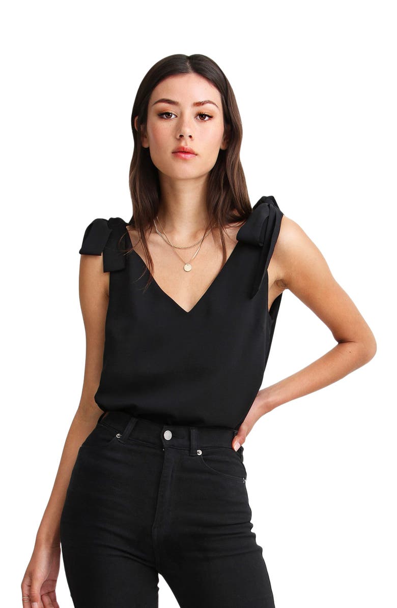 Belle & Bloom Feel For You V-Neck Top, Alternate, color, Black