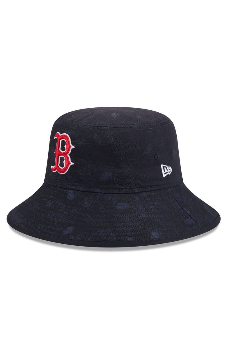 New Era Men's New Era  Navy Boston Red Sox 2025 Spring Training All Over Print Bucket Hat, Main, color, 