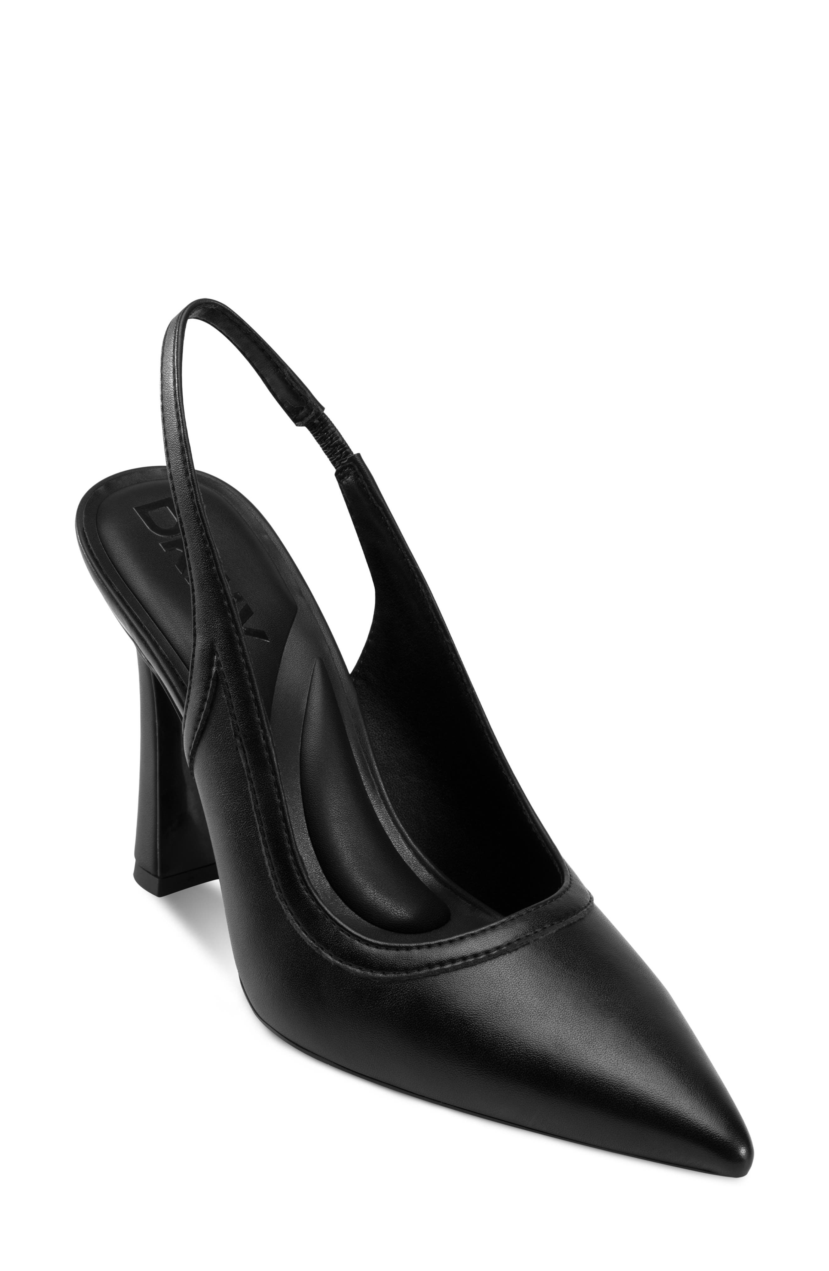 DKNY Cinette Slingback Pointed Toe Pump, Main, color, Black
