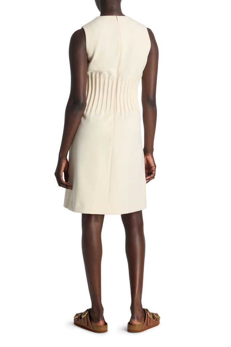 Corset Waist Sleeveless Stretch Crepe Shift Dress, Alternate, color, ECRU