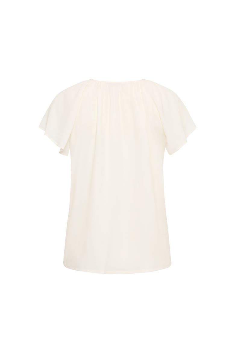 Silk Blend Cap Sleeve Blouse, Alternate, color, Ecru