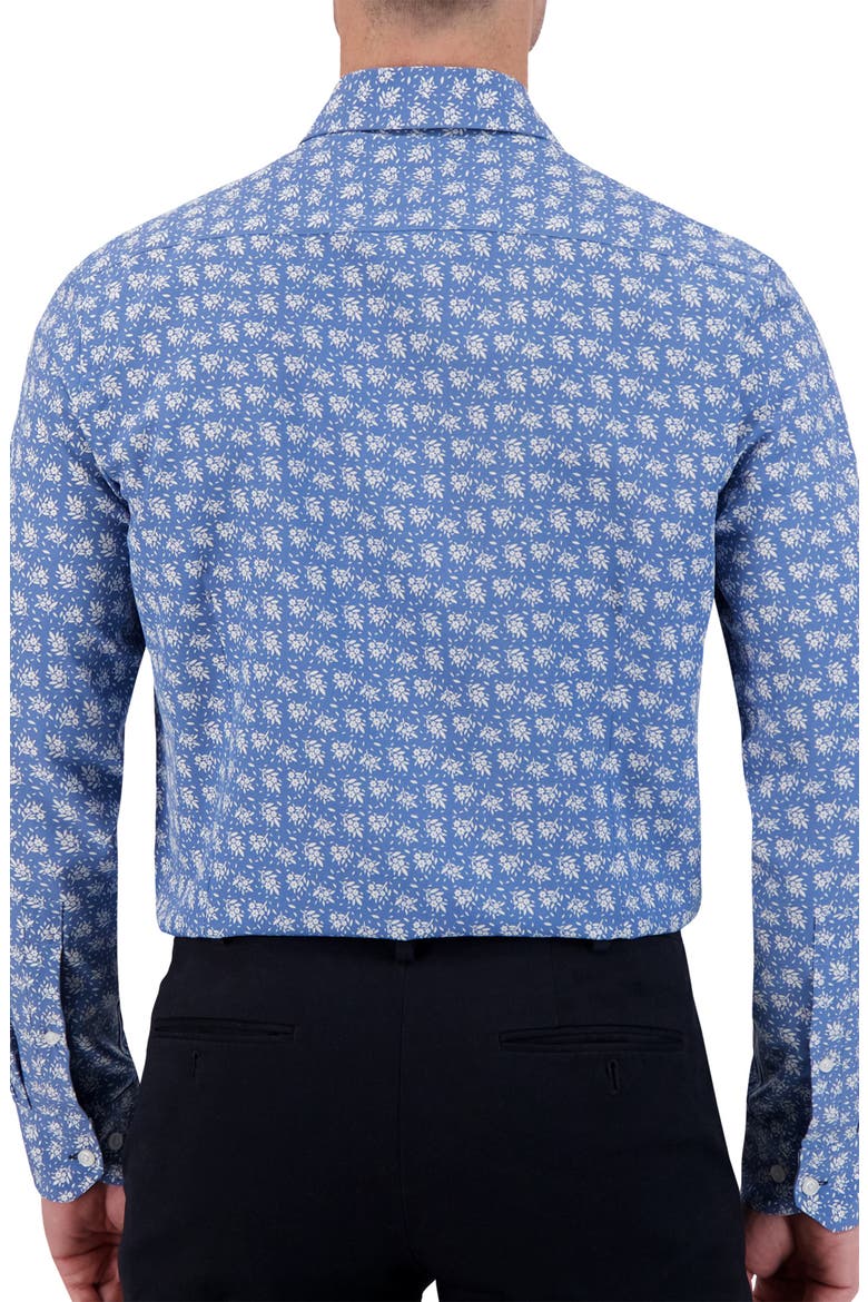 Slim Fit Floral Performance Dress Shirt, Alternate, color, 41 NAVY