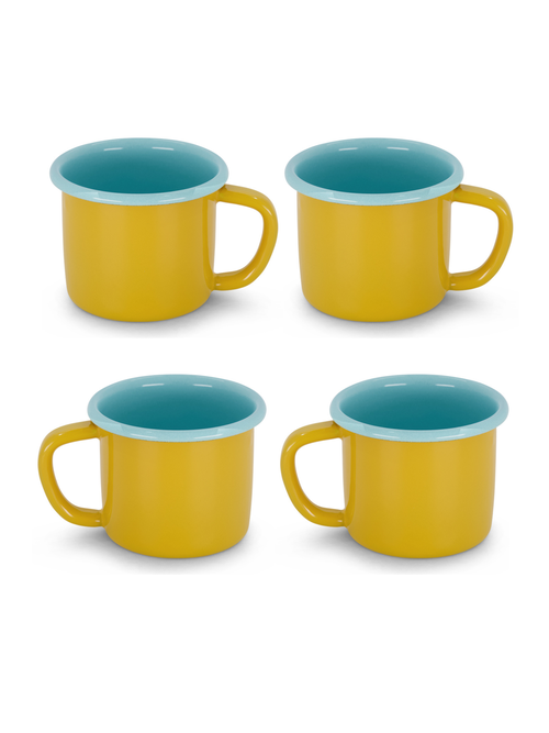 Elifle Two Tone Enamel Mug In Yellow