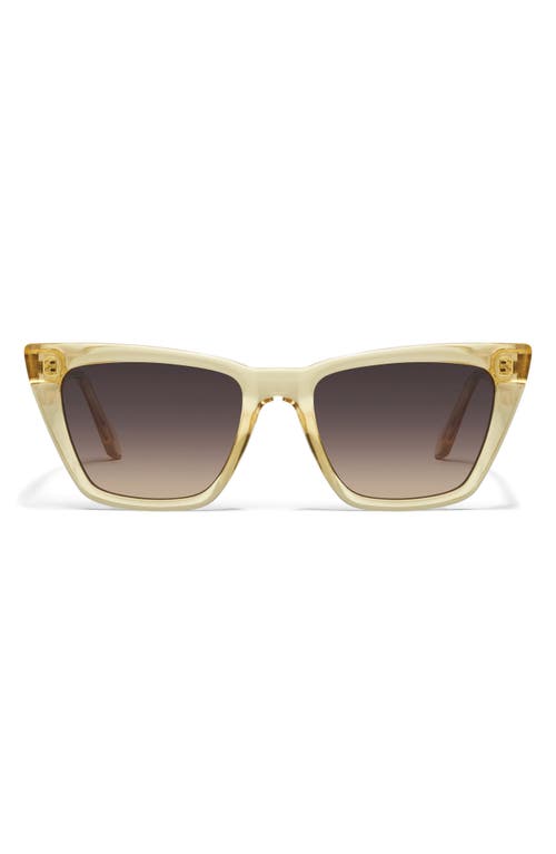 Quay Call The Shots 48mm Gradient Cat Eye Sunglasses In Daffodil/smoke Taupe