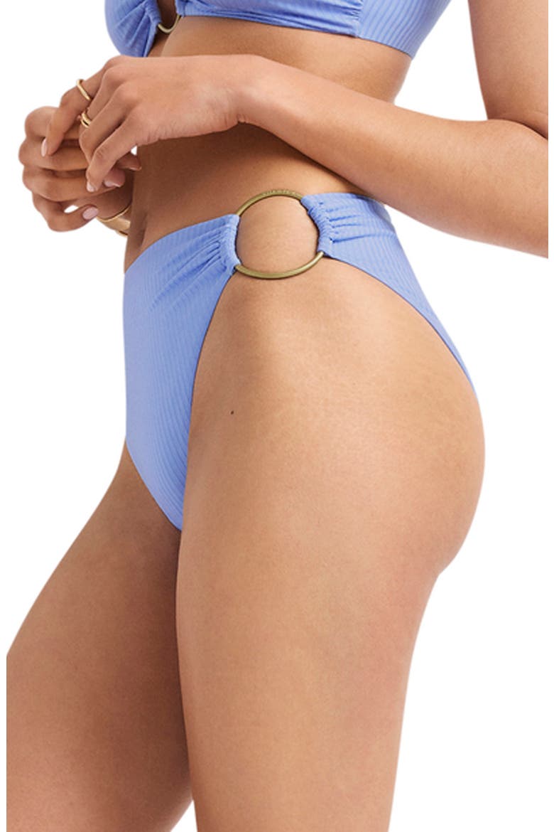 Lolita Ring High Waist Bikini Bottoms, Alternate, color, SKY