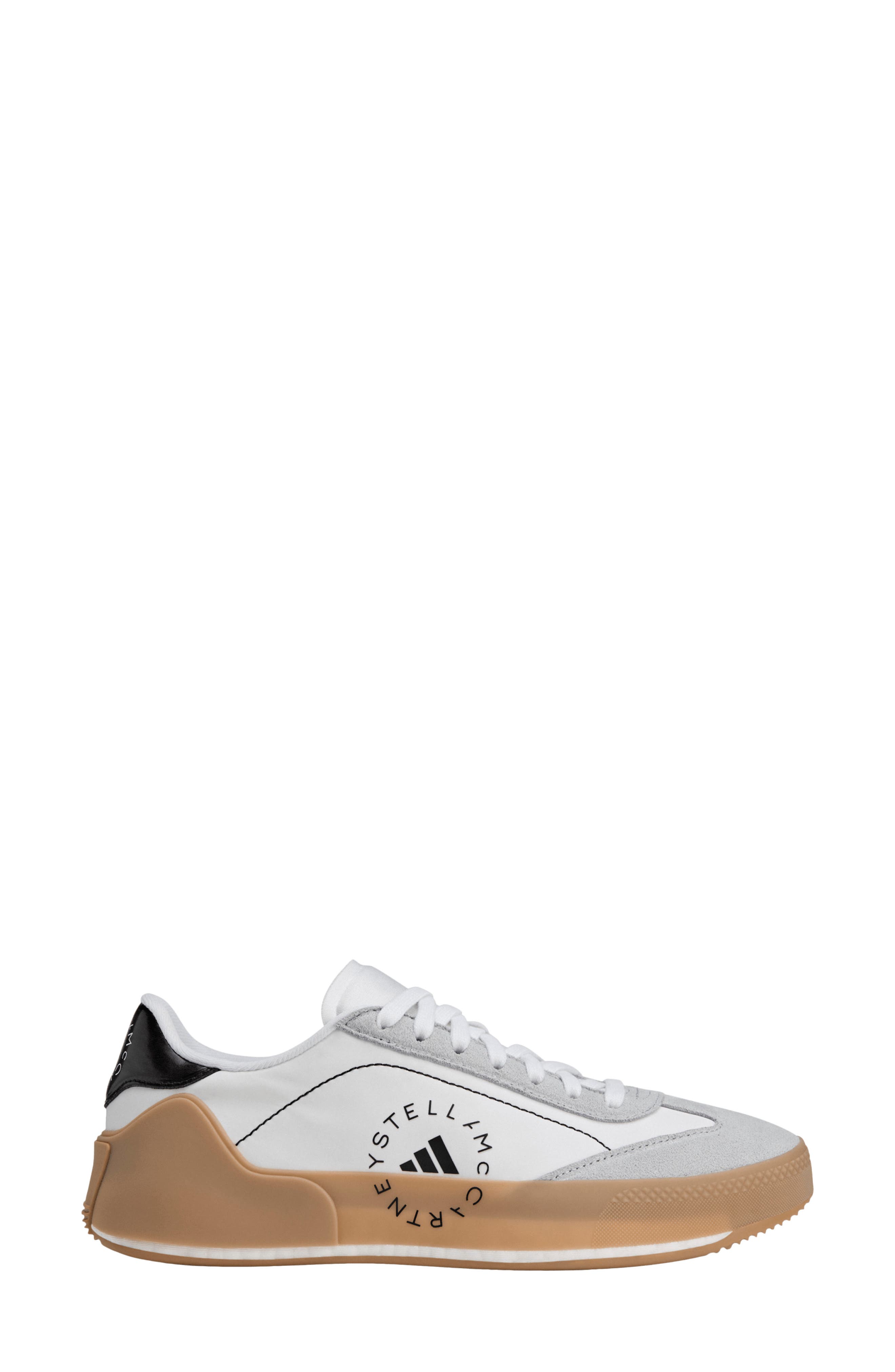 adidas by Stella McCartney Court Boost Tennis Sneaker, Alternate, color, White/ Charcoal/ Core Black