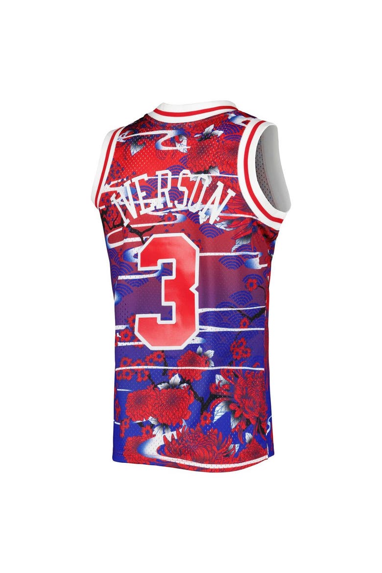 Men's Mitchell & Ness Allen Iverson Red Philadelphia 76ers 1996/97 Hardwood Classics Lunar New Year Swingman Jersey, Alternate, color, Red