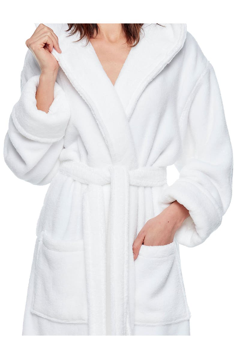 ARUS Softy Womens Ankle Length Long Cotton Robe, Alternate, color, White