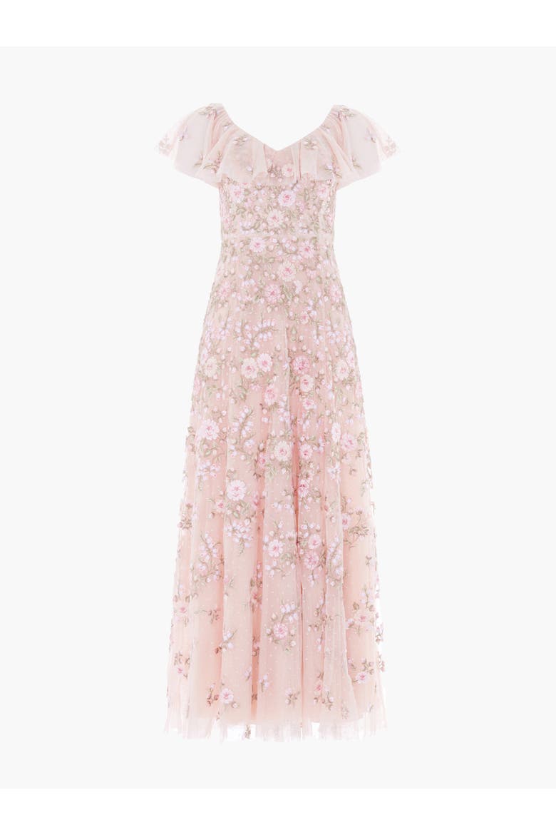 Eden Rose V-Neck Ankle Gown, Alternate, color, Opal/Multi