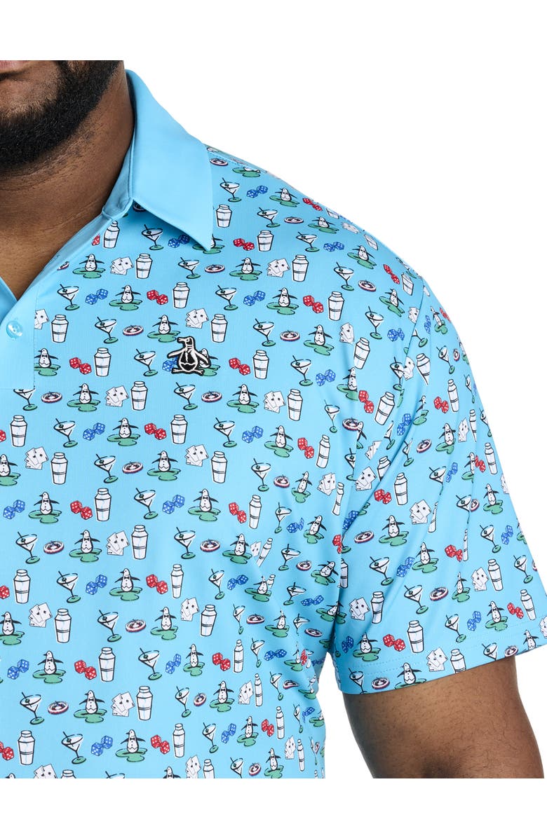 Original Penguin Big & Tall The Party Player Polo Shirt, Alternate, color, Blue Atoll