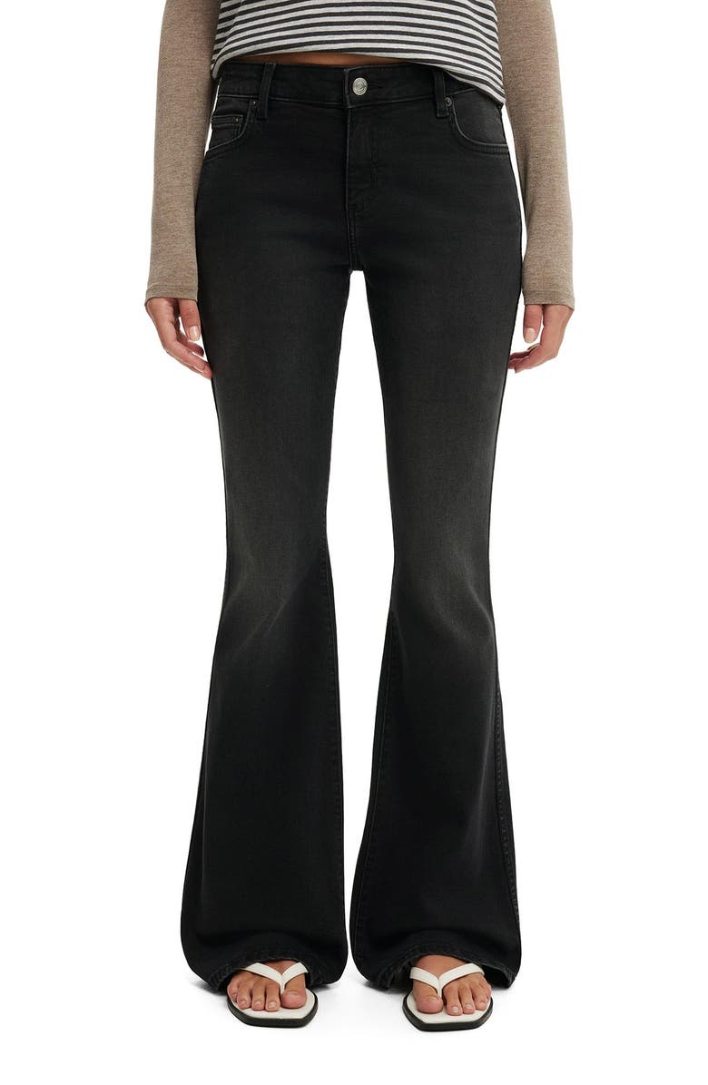 Cotton On Women's Mid Rise Bootcut Jean, Main, color, Shadey Black