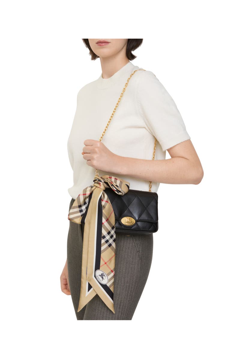 Burberry Skinny Check Silk Scarf, Alternate, color, 