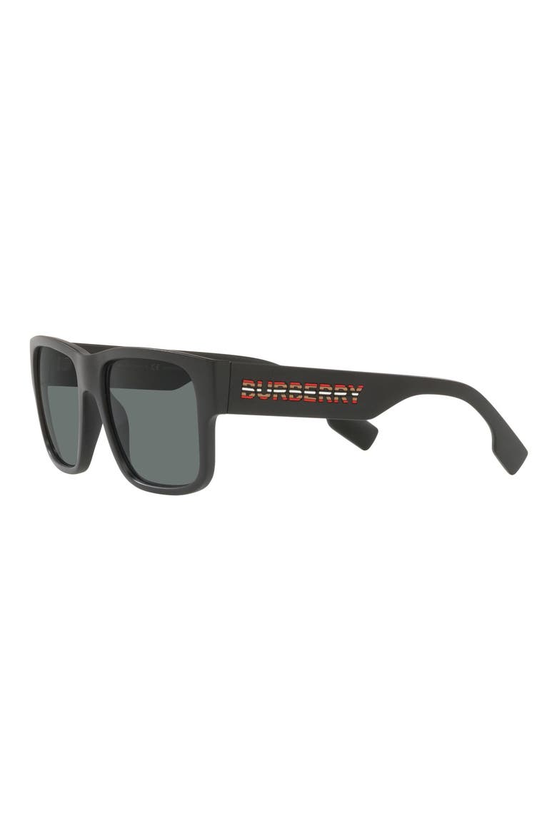 57mm Polarized Square Sunglasses, Alternate, color, BLACK
