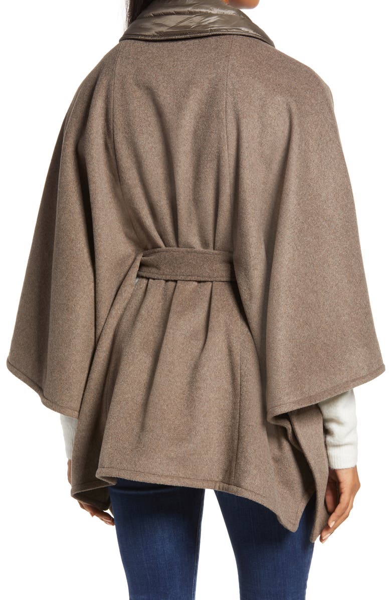 Ellen Tracy Quilted Collar Wool Blend Cape, Alternate, color,