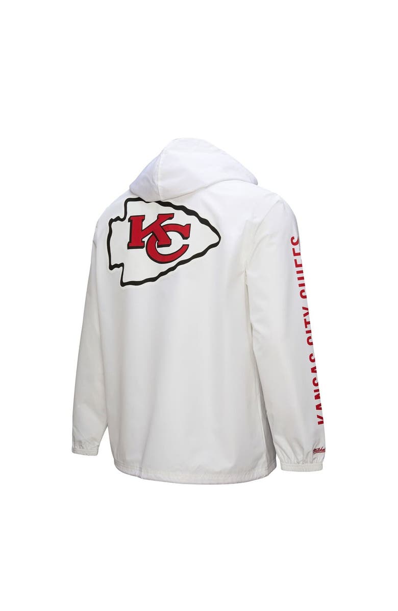 Mitchell & Ness Men's Mitchell & Ness  White Kansas City Chiefs Vintage Logo Coaches Full-Snap Hoodie Jacket, Alternate, color, 