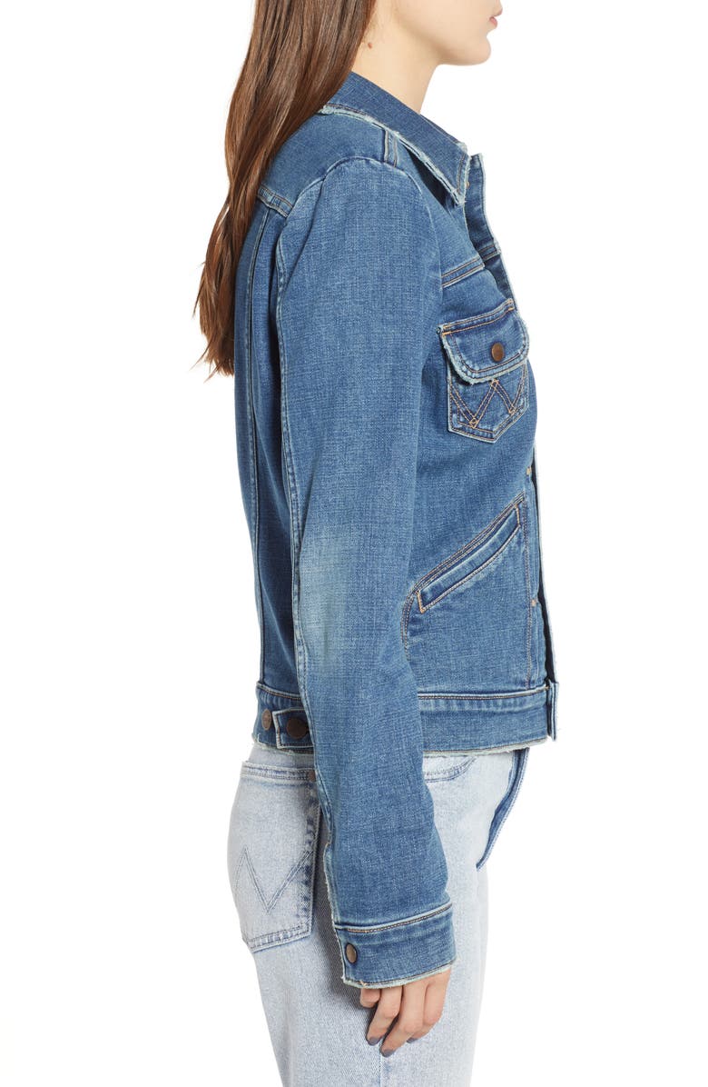 Wrangler Pleated Denim Jacket, Alternate, color, 