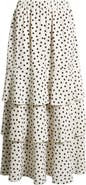 Anne Klein Tiered Polka Dot Midi Skirt