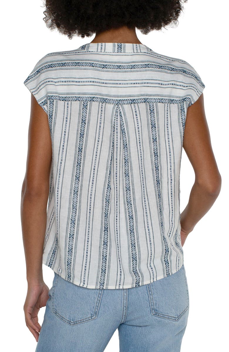 Liverpool Stripe Linen Blend Top, Alternate, color, Novelty Crm Str