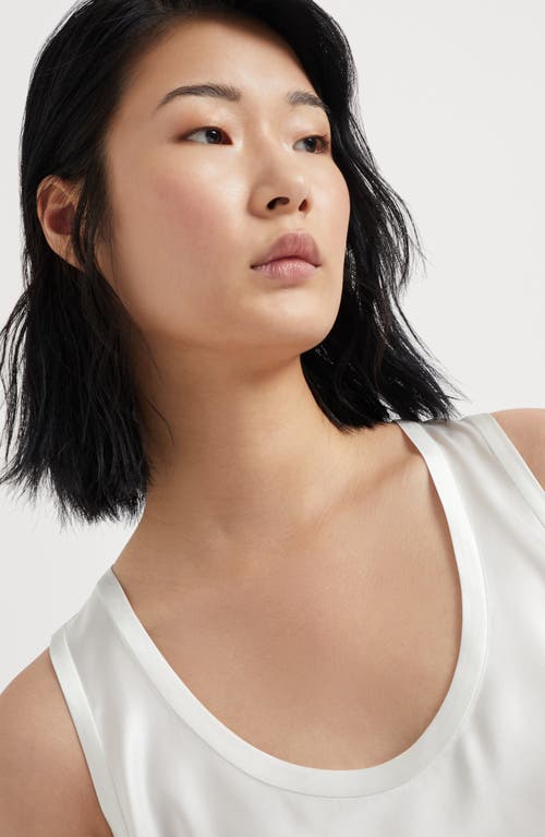 Brunello Cucinelli Satin Top In White