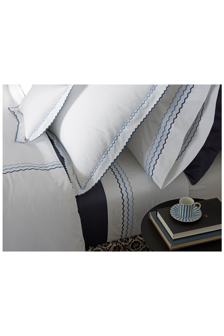 Axel Embroidered Flat Sheet, Alternate, color, SPRING GREEN