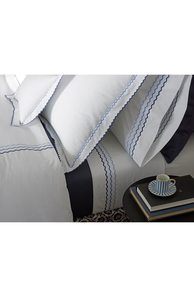 Matouk Axel Embroidered Flat Sheet, Alternate, color, White