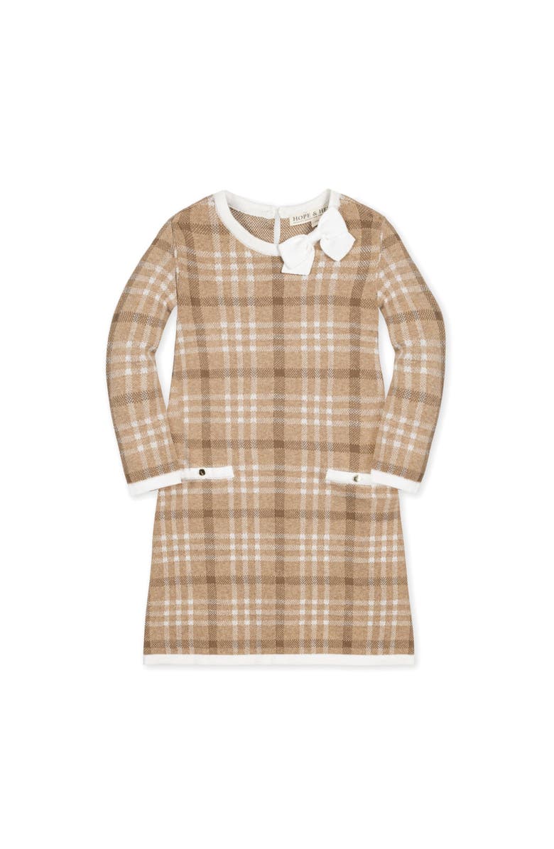 Hope & Henry Girls' Organic Bow Sweater Dress, Toddler, Alternate, color, 