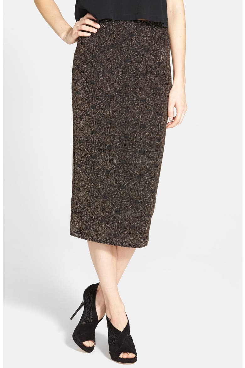 Glitter Midi Skirt, Main, color, GOLD GLITTER