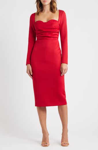 Black Halo Zanry Long Sleeve Midi Dress