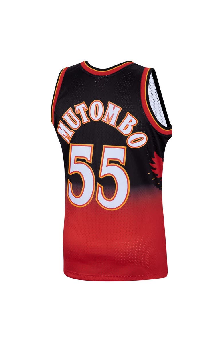 Mitchell & Ness Men's Mitchell & Ness Dikembe Mutombo Scarlet Atlanta Hawks Hardwood Classics Swingman Jersey, Alternate, color, Scarlet